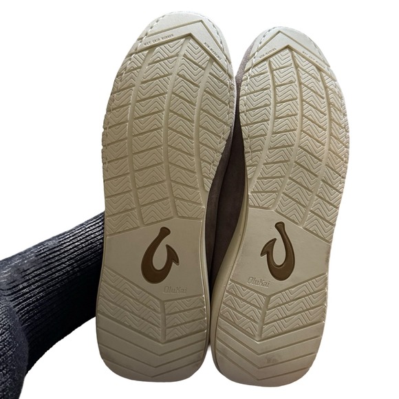 Olukai Men\'s KA\'A LOAFER Mens Grey Suede Slip On Loafers Drop In Heel Shoes‎ NEW main image 9
